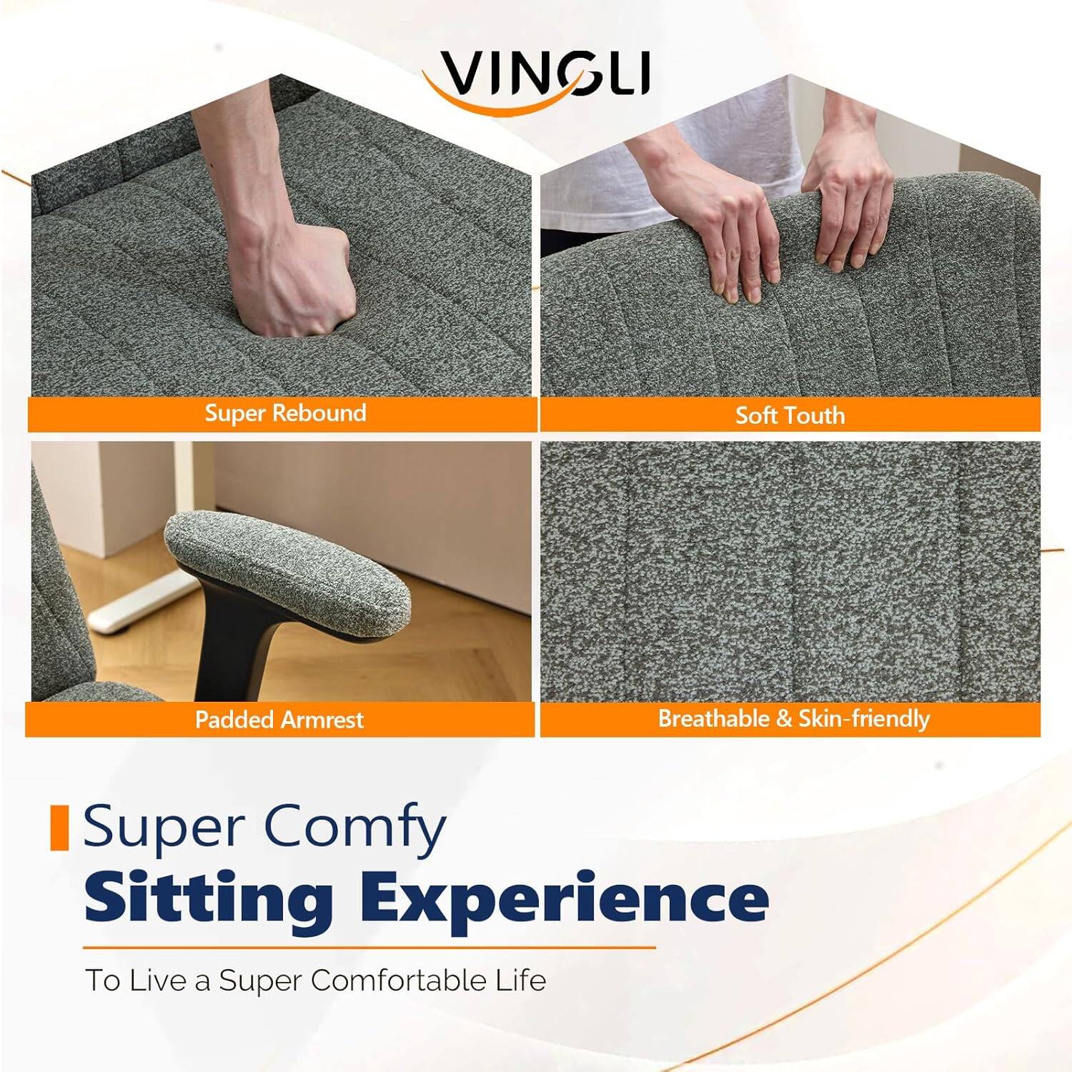 VINGLI Super Rebound Soft Touch Padded Armrest Breathable & Skin-friendly Super Comfy Sitting Experience To Live a Super Comfortable Life
