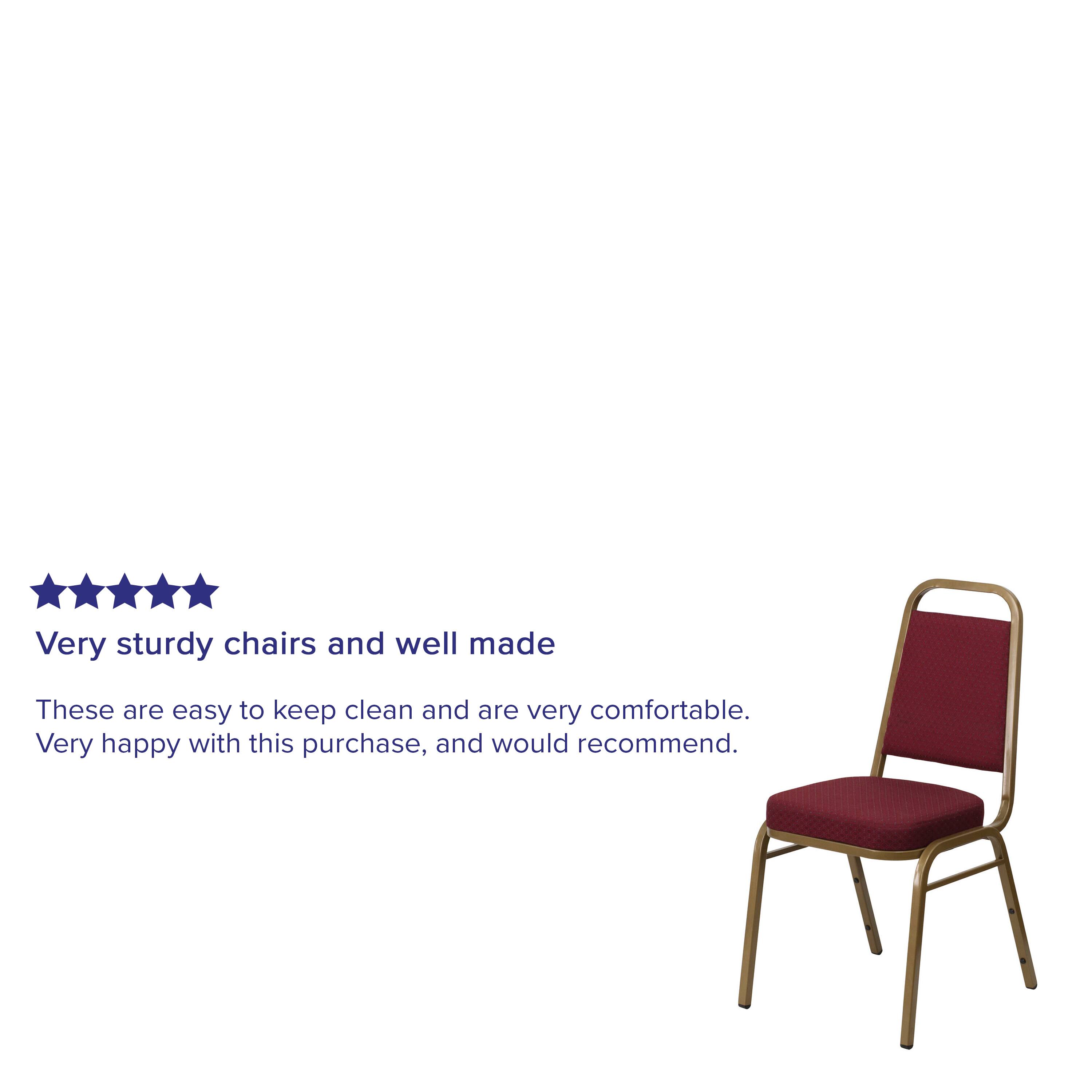 Very sturdy chairs and well made

These are easy to keep clean and are very comfortable. Very happy with this purchase, and would recommend.