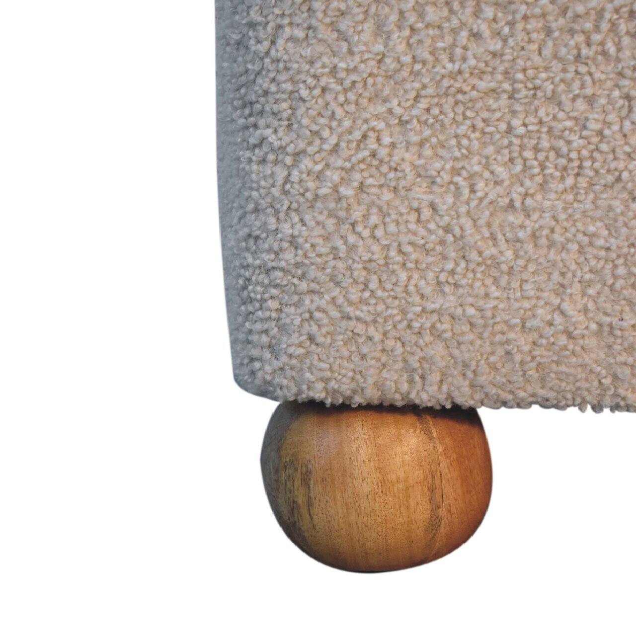 Alt View 5. Artisan Furniture - Artisan Furniture Serenity Footstool with Ball Feet, Beige and Brown - Brown.