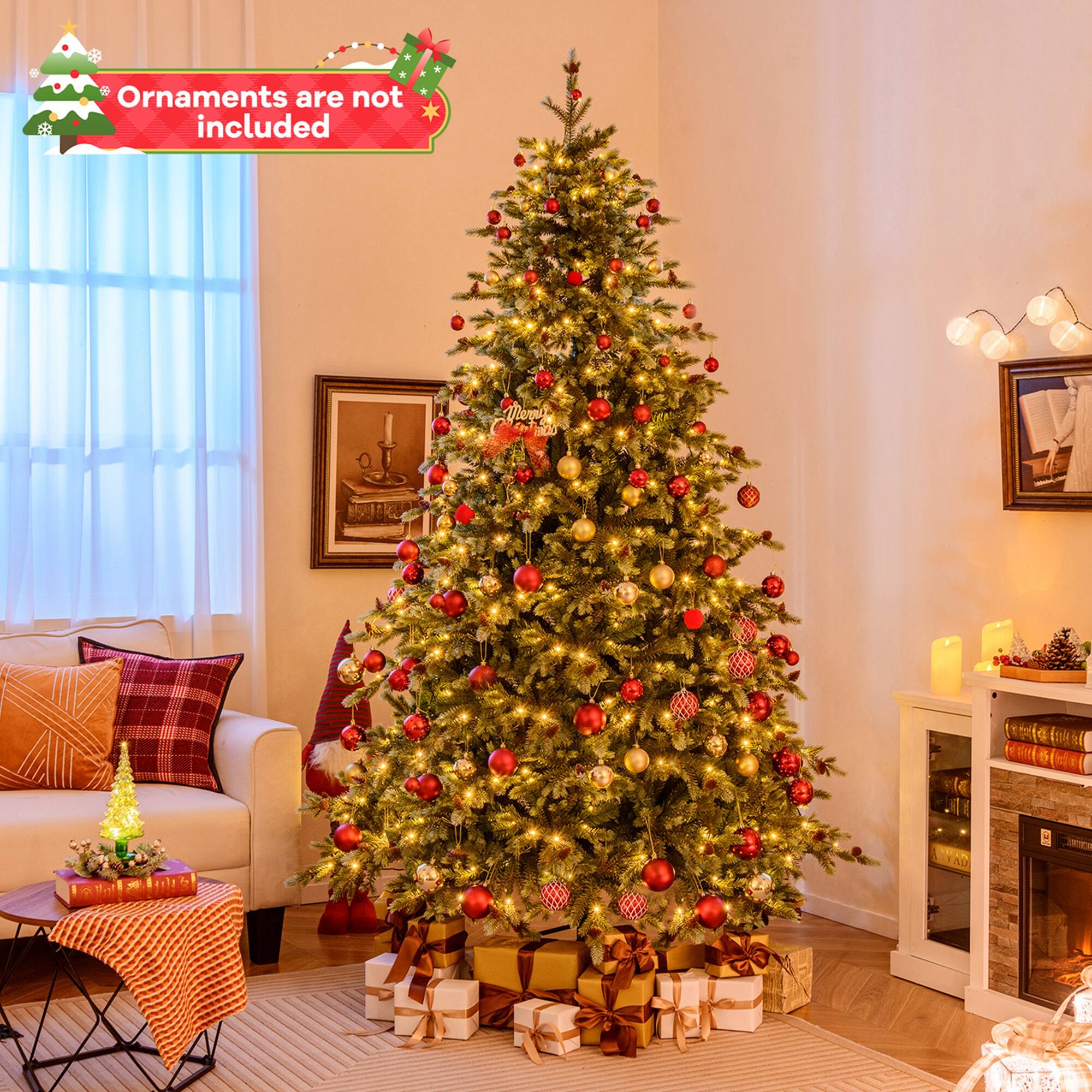 Ornaments are not included.