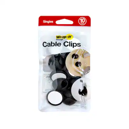 Singles 10 Pack Wrap-it Storage Cable Clips