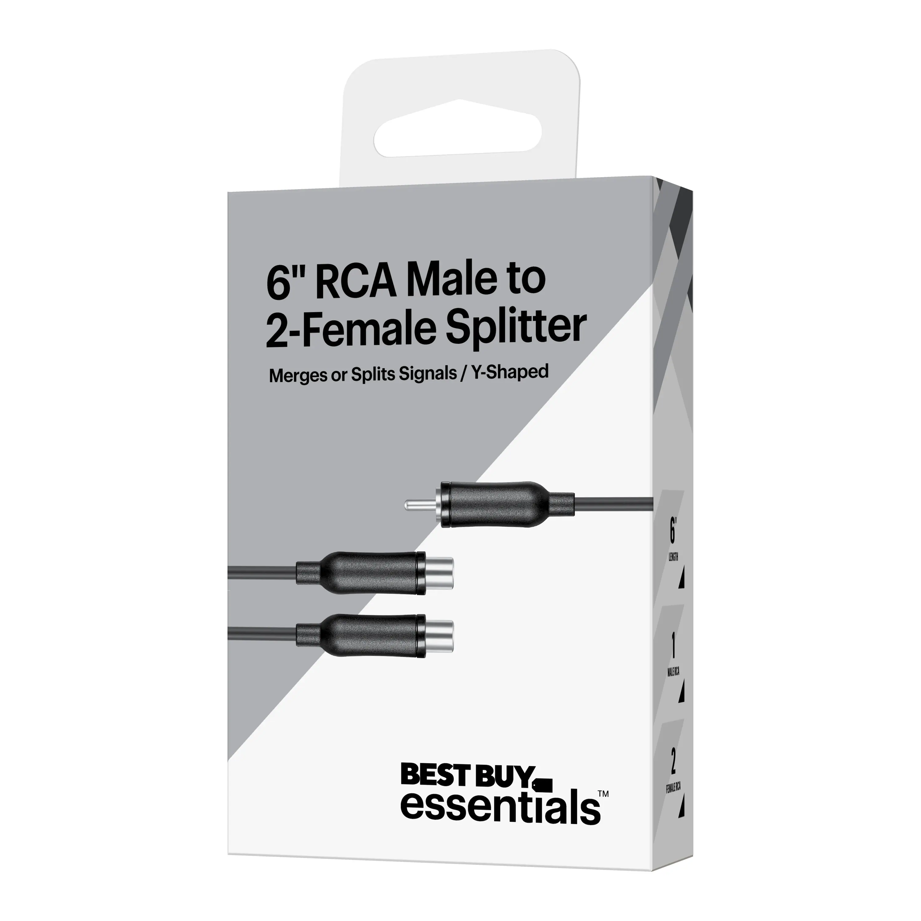 6" RCA Male to 2-Female Splitter Merges or Splits Signals / Y-Shaped

BEST BUY essentials