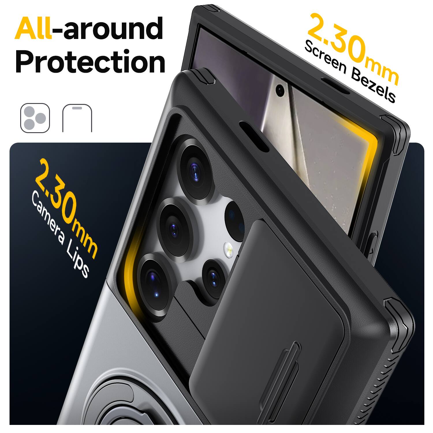 All-around Protection  
2.30mm Camera Lips  
2.30mm Screen Bezels