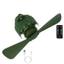 Kitcheniva - Portable Camping Ceiling LED Fan With Hook Design 5200mAh Battery Strong Air Circulation - Green