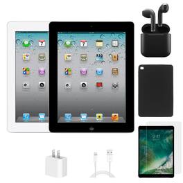 Apple - Refurbished Excellent - iPad 2 A1395 (WiFi) 16GB w/ Case, Wireless Earbuds,Tempered Glass Screen Protector - White