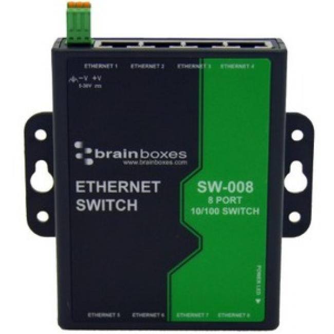 brain boxes  
www.brainboxes.com  
ETHERNET SWITCH  
SW-008  
8 PORT  
10/100 SWITCH