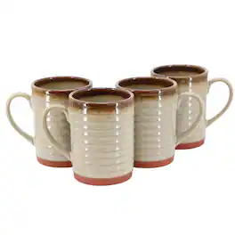 Gibson - Home Terra Bella 4 Piece 18.5 Ounce Terracotta Mug Set - Smoke