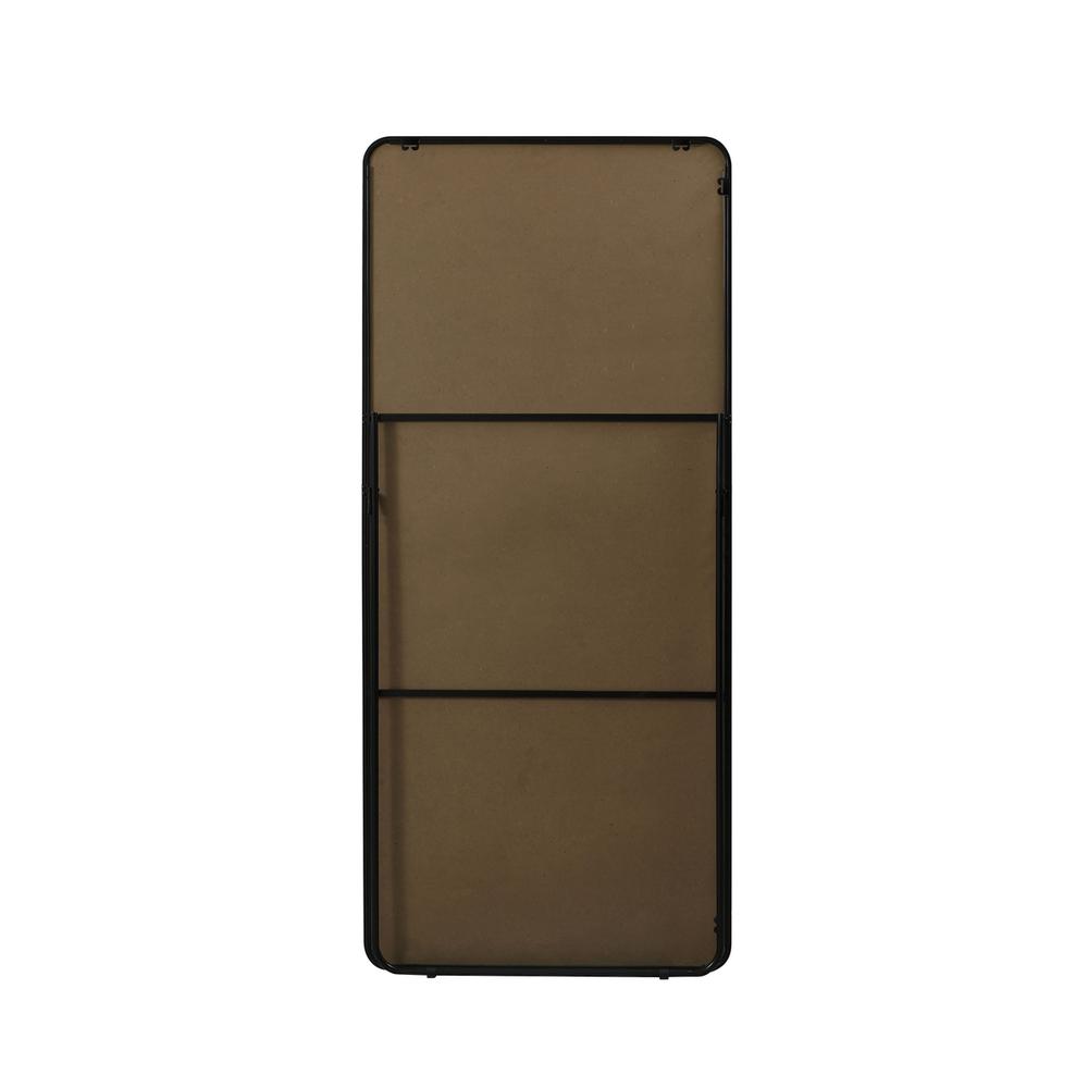 Angle. Elegant Decor - Soft Corner Metal Rectangle Full Length Mirror 30x60 Inch in Black - Black.