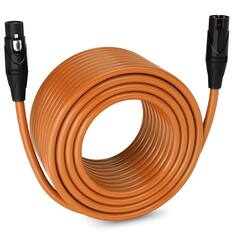 Front. Lyxpro - 250 ft Balanced XLR Cable, Male to Female, 3 Pin Microphone Cable - Orange.