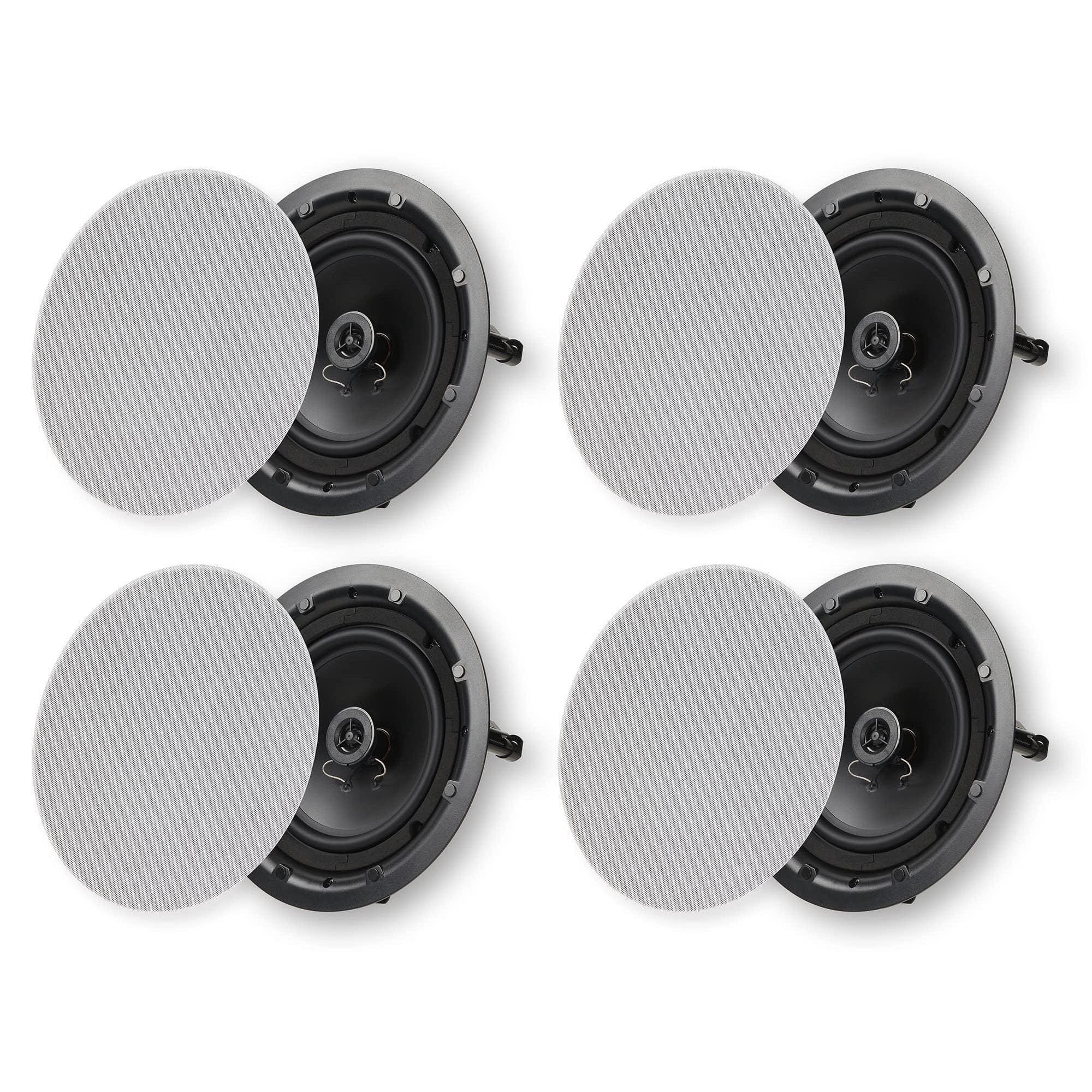 Pacoar Cade - 2-way Ceiling Wall Round Speakers Pack Inch Woofer Cutout Diameter Low Profile Rimless Design Indoor 8" 2-way In Ceiling - 8-Inch