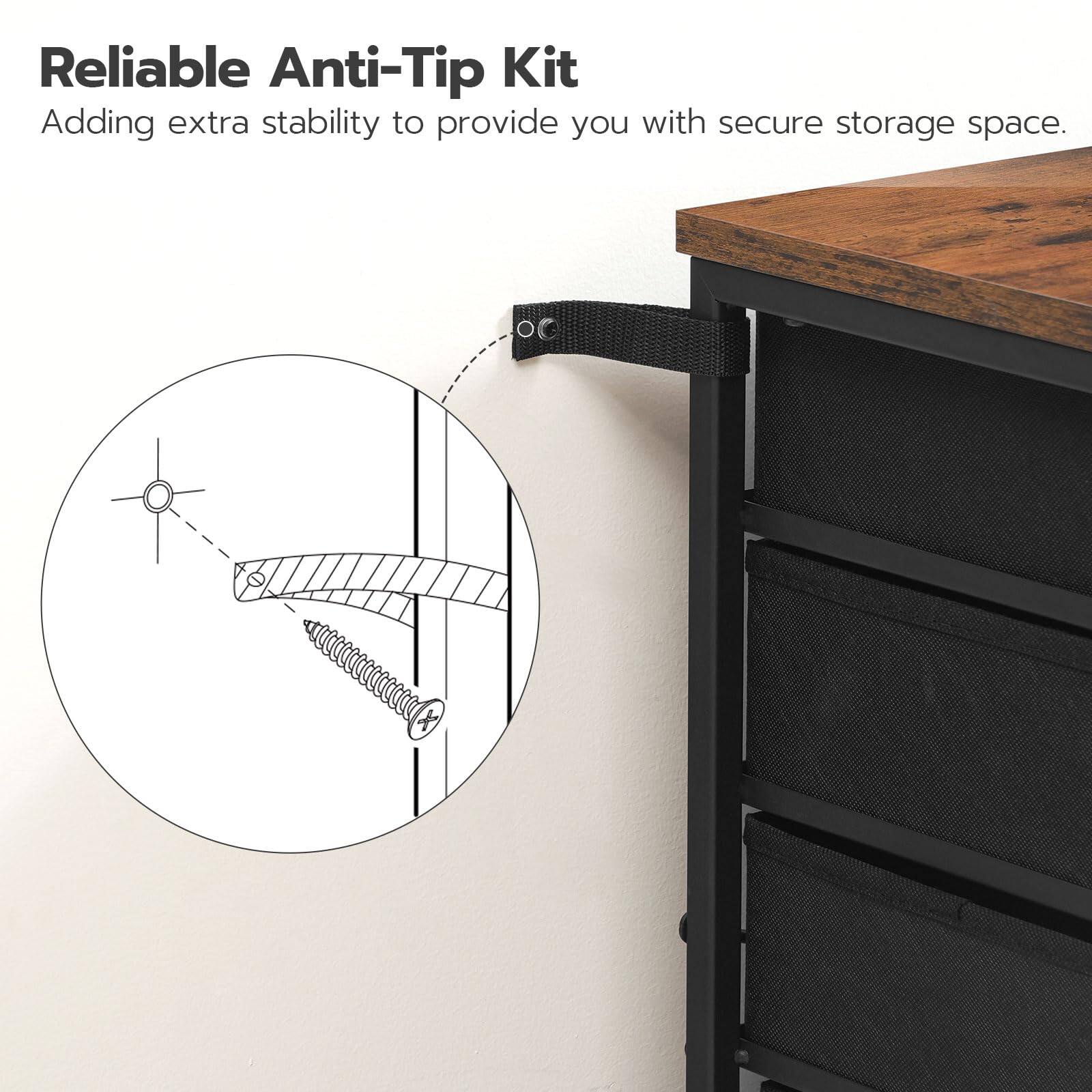 Reliable Anti-Tip Kit  
Adding extra stability to provide you with secure storage space.