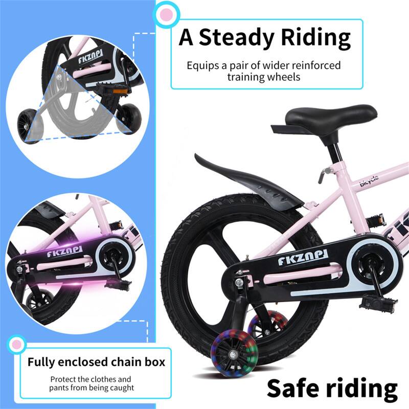 FKZAPI  
A Steady Riding  
Equips a pair of wider reinforced training wheels  

Fully enclosed chain box  
Protect the clothes and pants from being caught  

Safe riding