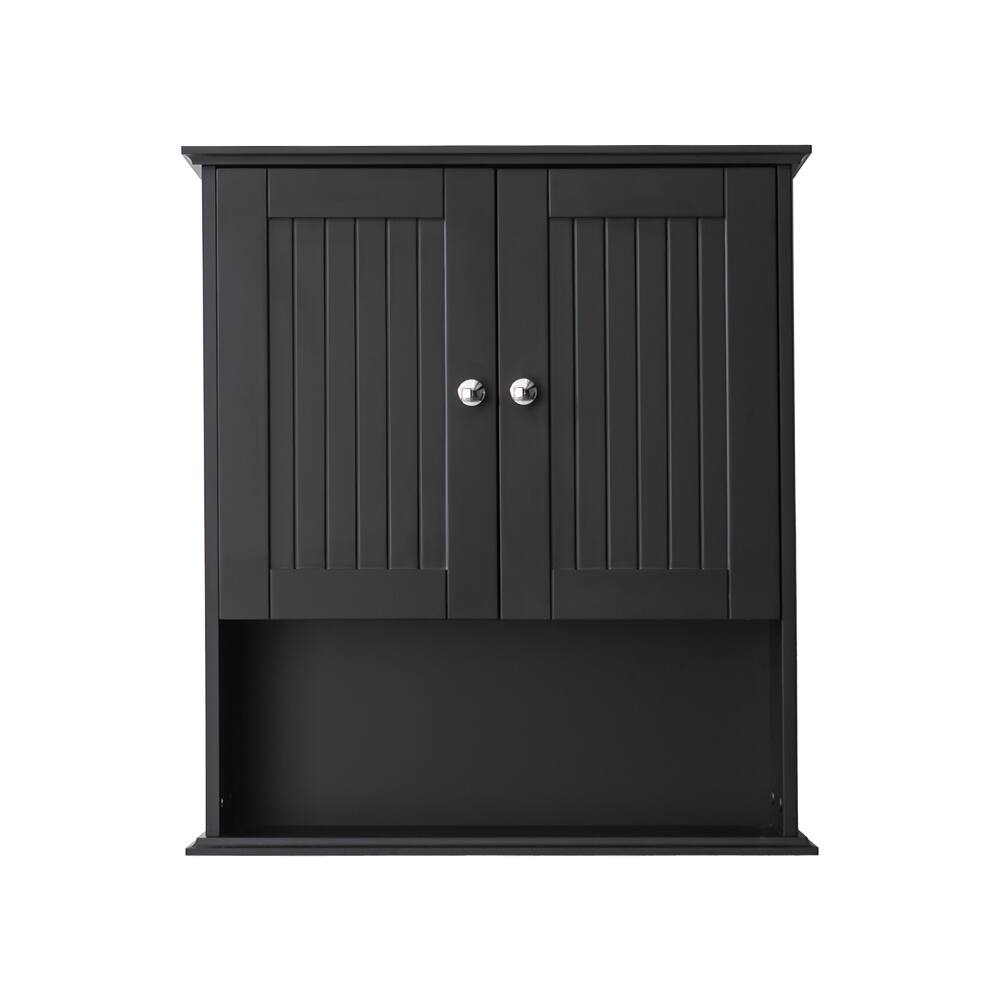TinyHomie - Upgraded Bathroom Wall Cabinet Over The Toilet Storage Cabinet Wall Mounted Storage Cabinet Wooden Medicine Cabinets - Black