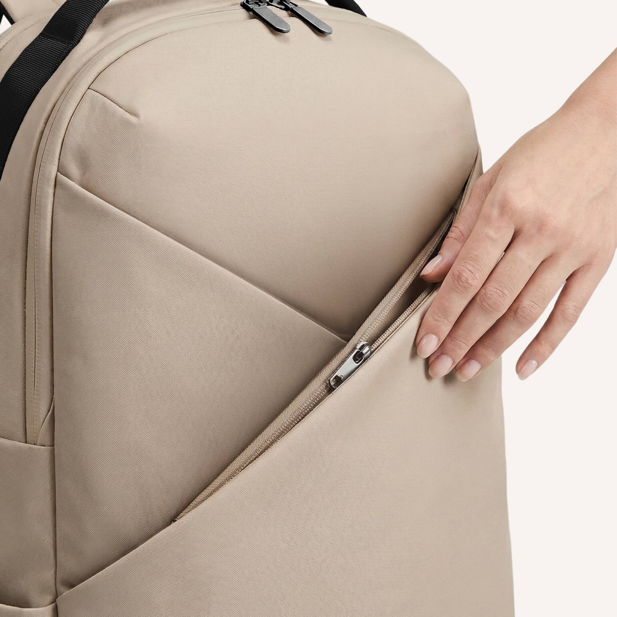Left. Lux & Nyx - Lux & Nyx - Origami 16" Laptop Backpack - Champagne Taupe - Champagne Taupe.