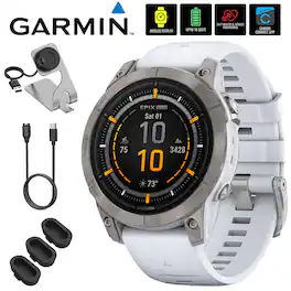 Garmin - Epix Pro (Gen 2), 47 mm, Sapphire, Titanium, Whitestone with Accessories Bundle - Titanium|Whitestone - (2024)