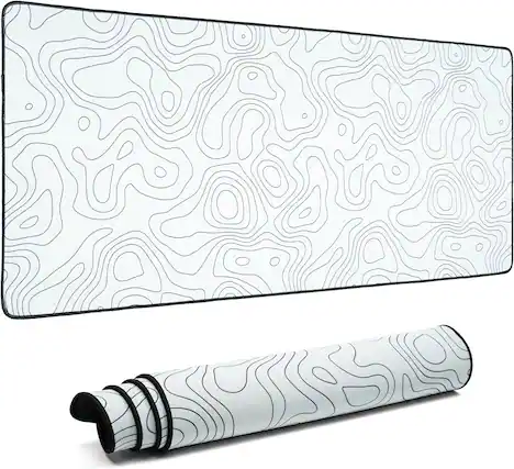 Front. Womier - Womier Topographic map XXL Mousepad Rubber mat Desk pad Gaming Extended Stitched Non-Slip Base Waterproof Laptop PC - White.