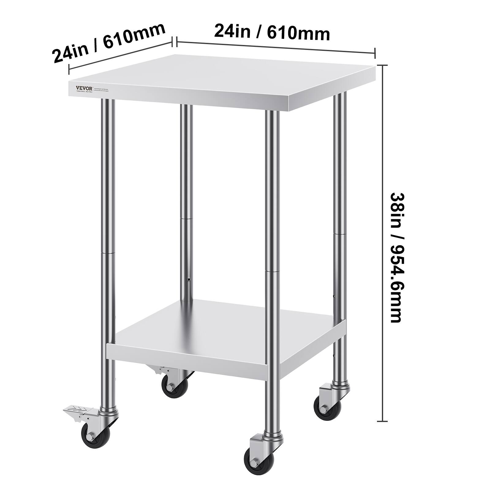24in / 610mm  
24in / 610mm  
38in / 954.6mm
