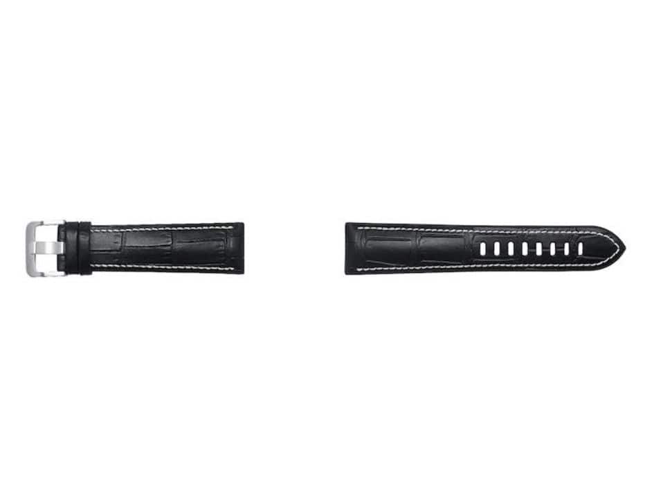 Photos - Smartwatches Samsung  Strap Studio Serafil Prime Leather 20mm Watch Strap | Color: - Black 