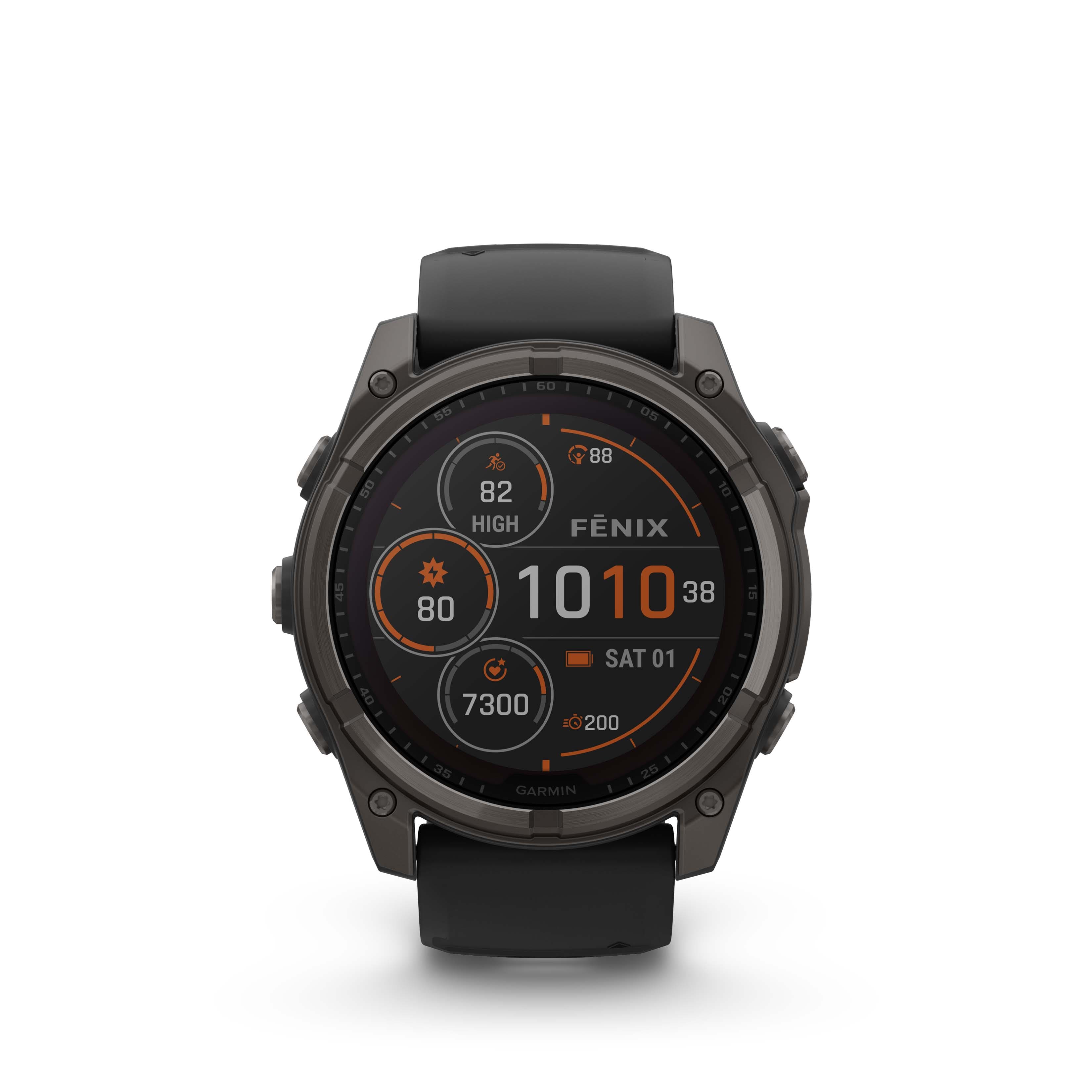 Bundle Garmin Fenix 8 51mm Solar Sapphire Fitness GPS Watch Black