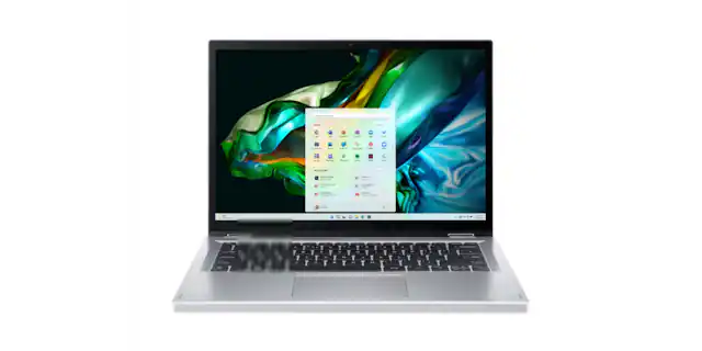 Front. Acer - Aspire 3 - 14" Touchscreen Laptop Intel Core i3-N305 1.8GHz 8GB RAM 128GB SSD Windows 11 Home - Pure Silver.