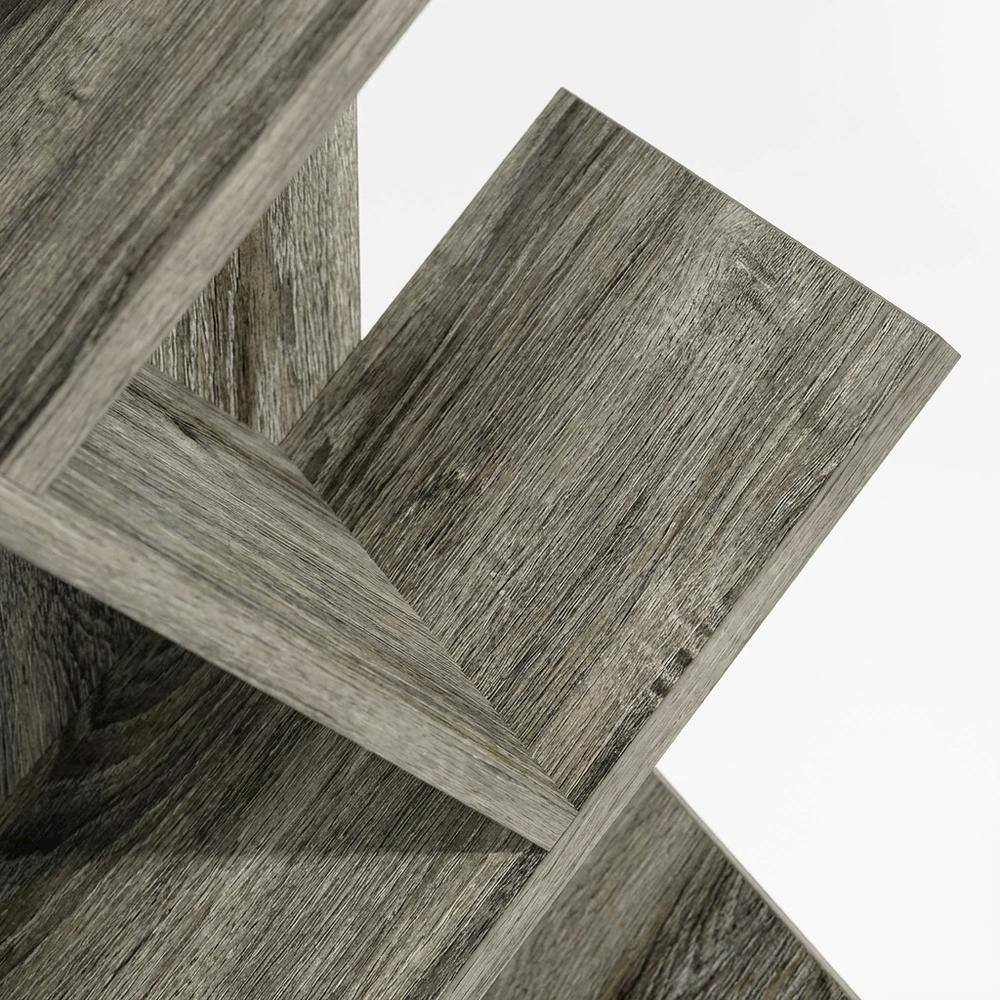 Alt View 1. FurniFact - Grey Oak 9-Tier Floor Standing Bookcase with Sturdy Wood Construction - Grey Oak.