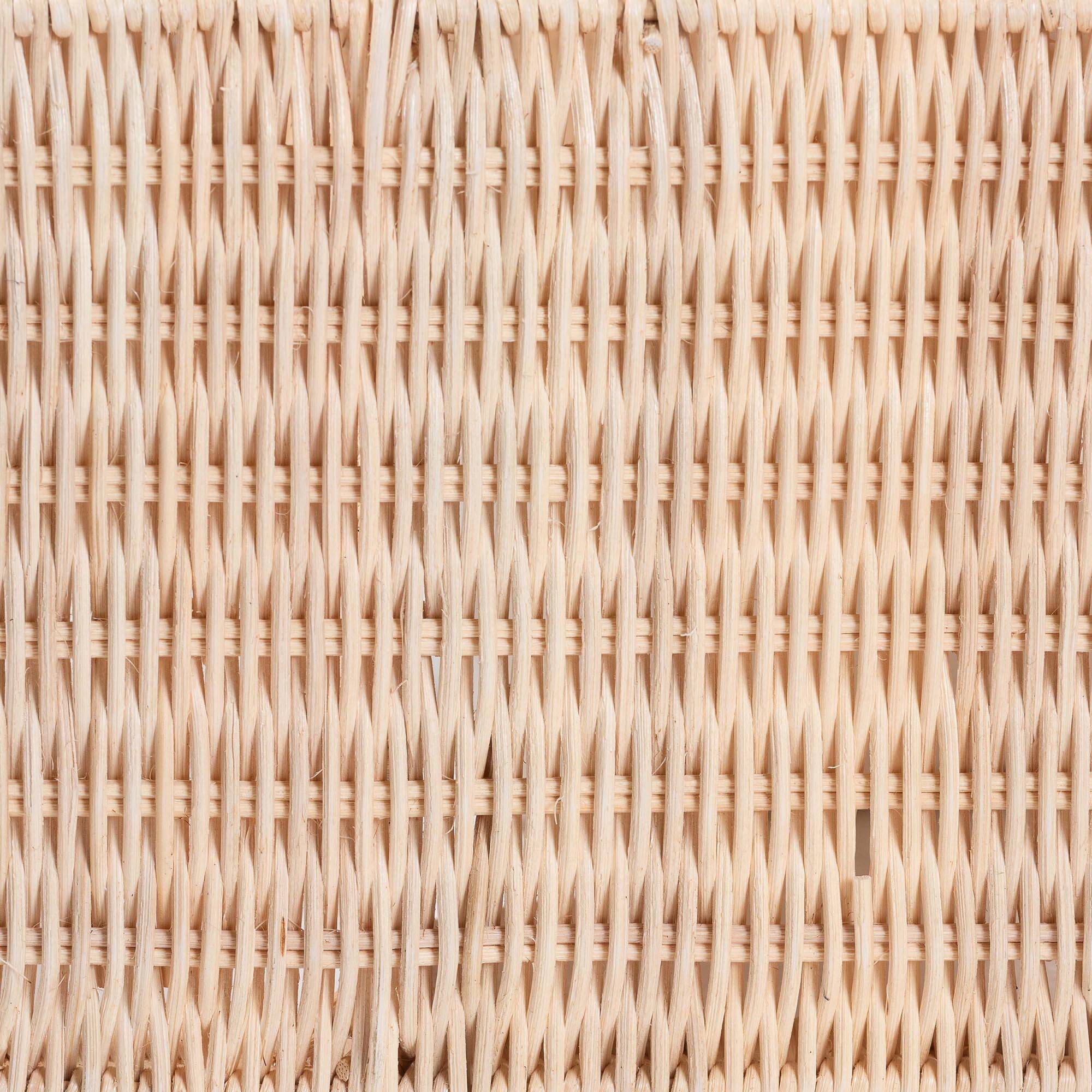 Alt View 2. bali & pari - bali & pari Creusa Natural Rattan Wall Shelf - 3-Tier Decorative Storage Rack with Arched Frame and Woven Bow Accent - Natural Brown.