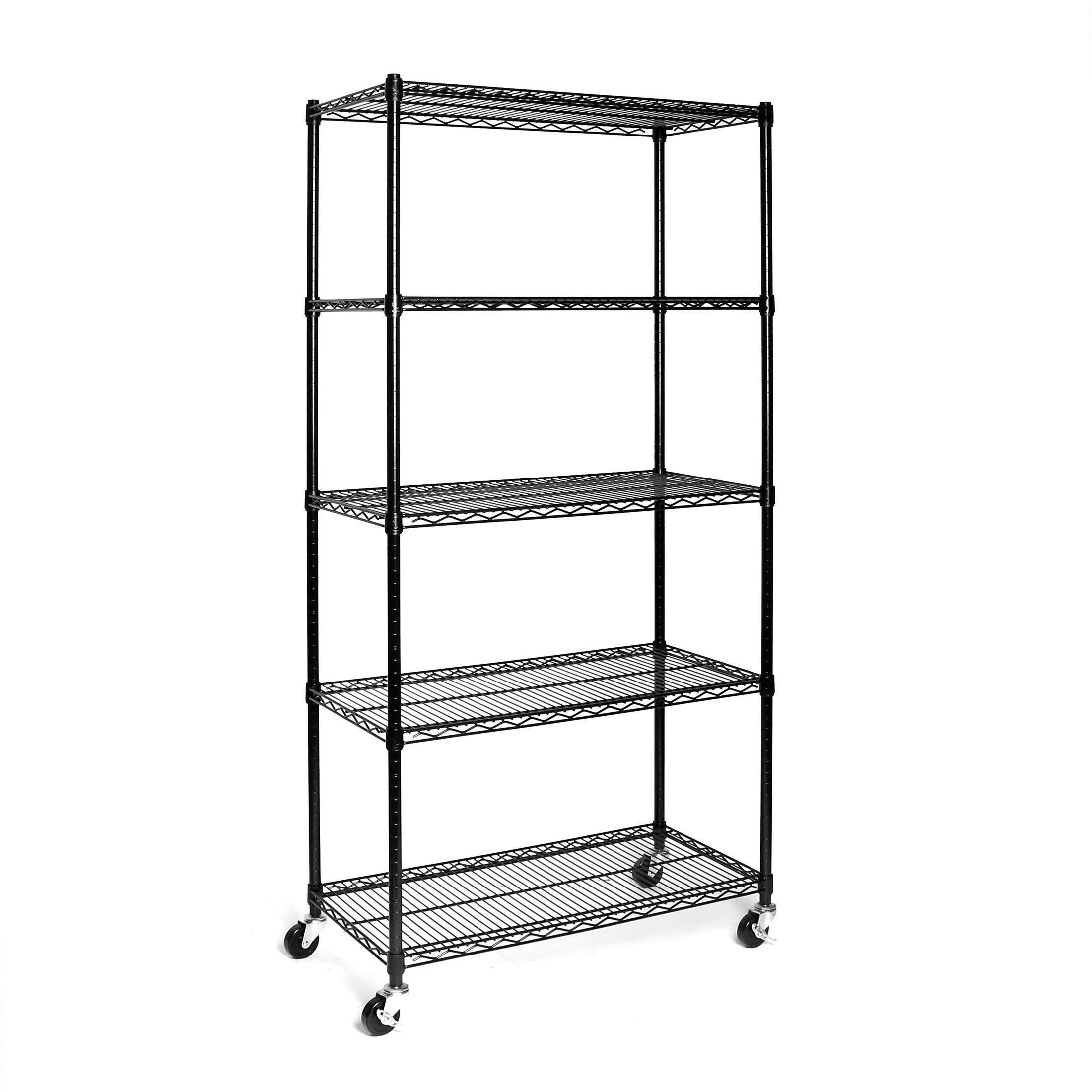 Black 5-Tier Shelving 36 W x 18 D