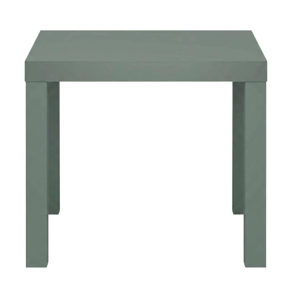 Back. FurniFact - Square Side Table Set of 2 with Thick Tabletops and Sage Green Finish - Sage Green.