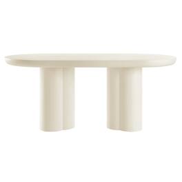 Caspian 72" Oval Concrete Dining Table by Modway - White