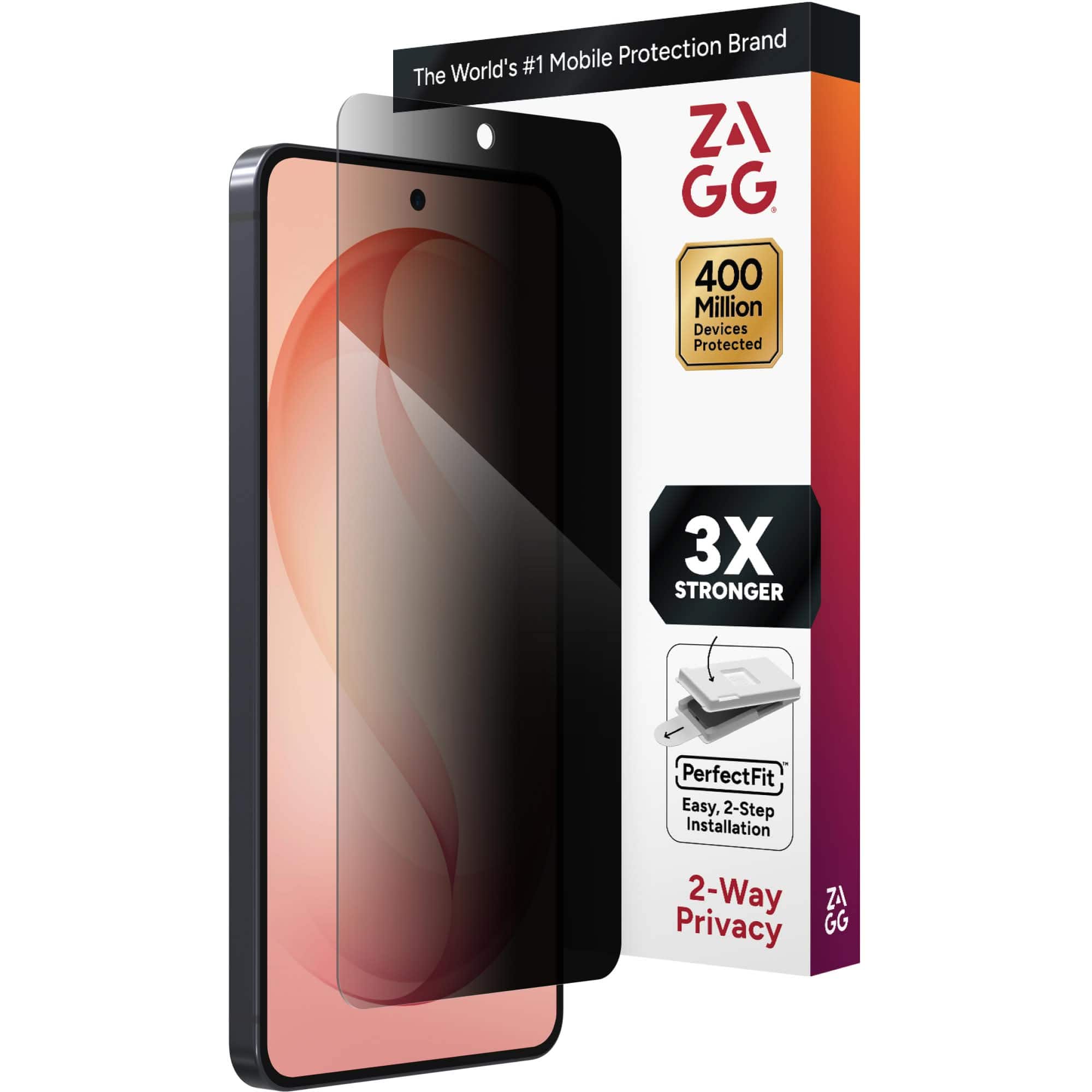 ZAGG - Glass+ Defense Privacy Screen Protector for Samsung Galaxy S26 Ultra - Tinted