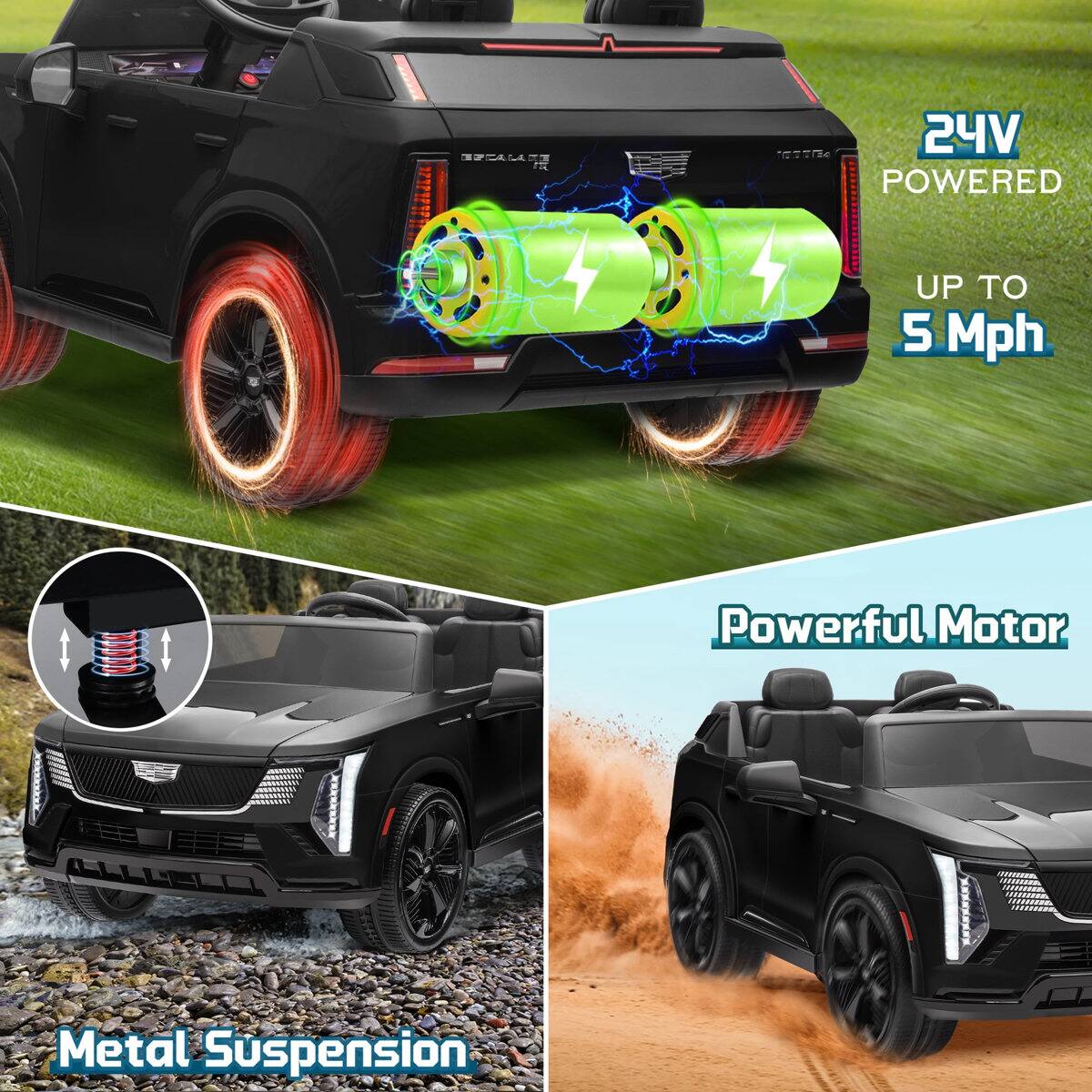 ECLDE TE FE 2204 24V POWERED UP TO 5 Mph Powerful Motor Metal Suspension