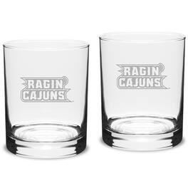 Jardine - Louisiana Ragin' Cajuns 14oz. 2-Piece Classic Double Old-Fashioned Glass Set - Multicolor