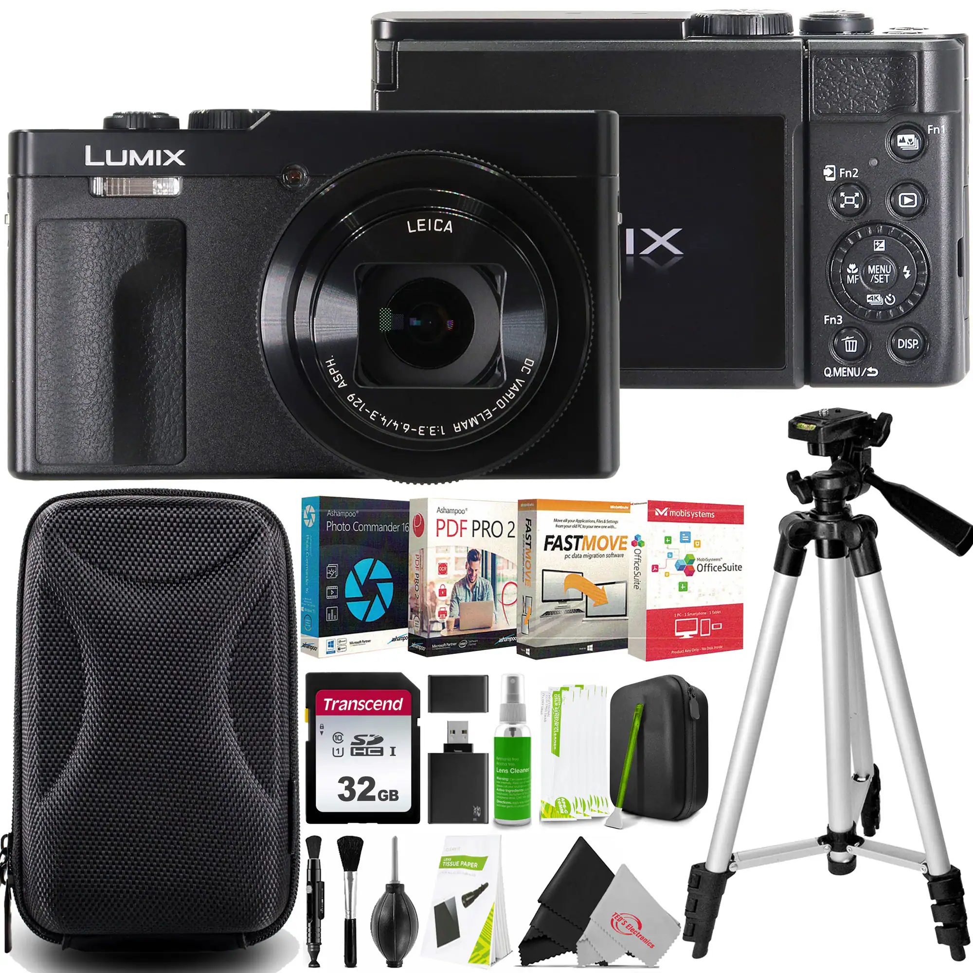 Panasonic - Lumix ZS99 20.3MP Digital Camera Advanced Accessory Bundle - Black