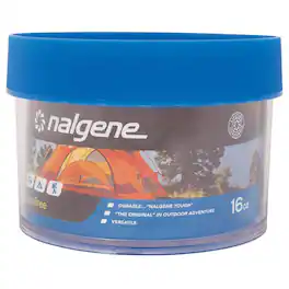 Nalgene - Wide Mouth Outdoor Storage Container - 16 oz. - Clear/Blue
