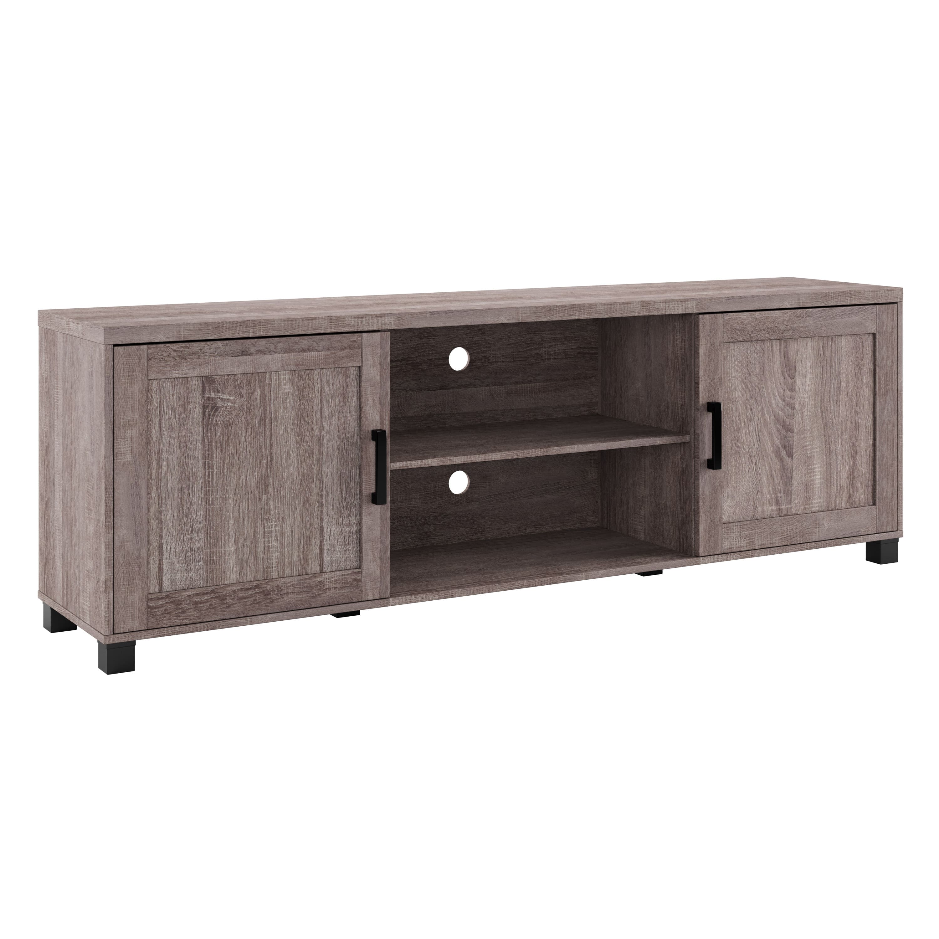 Left. CorLiving - CorLiving - Virlomi Collection TV Stand with Cabinets for Most TVs up to 85" - Brown.