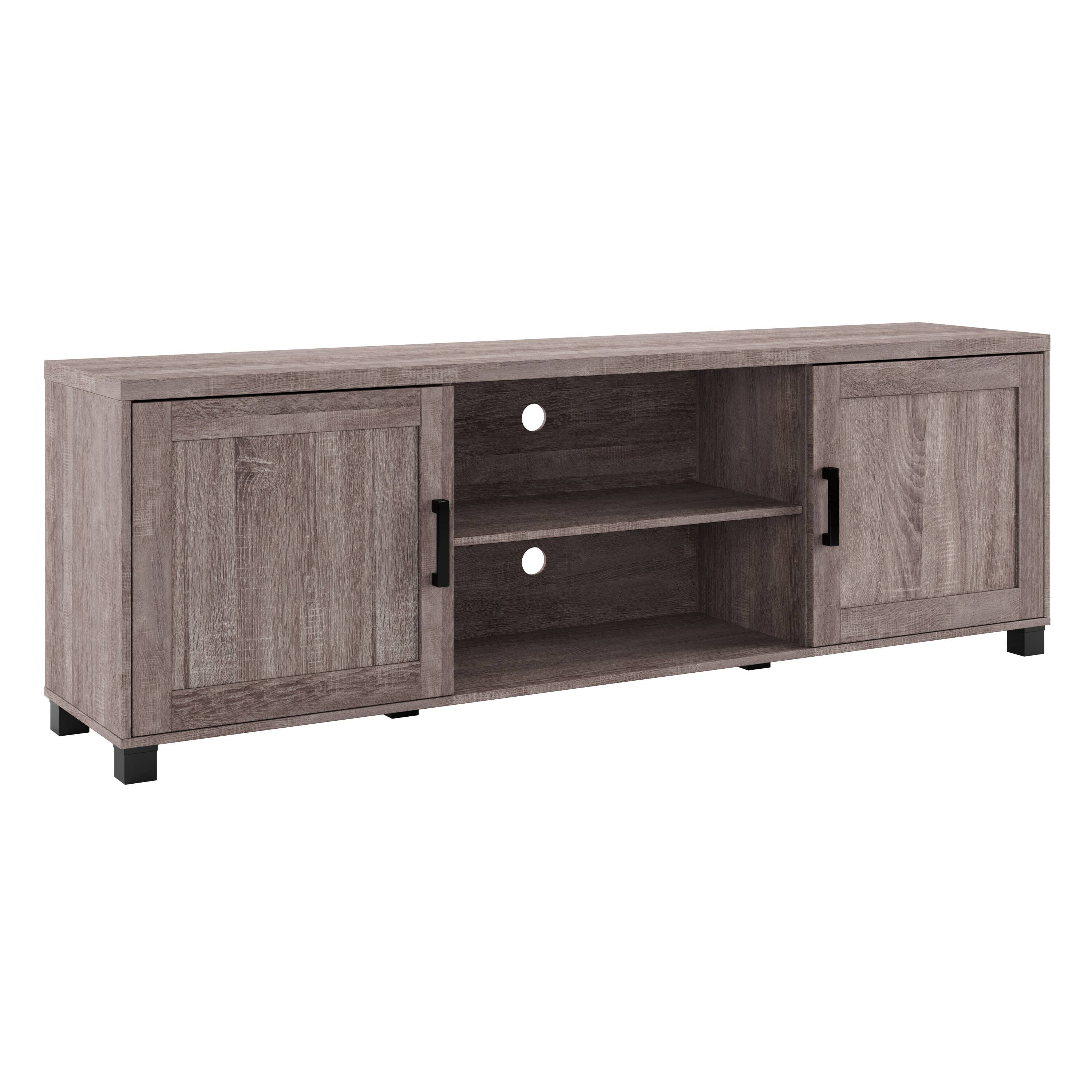 Left. CorLiving - CorLiving - Virlomi Collection TV Stand with Cabinets for Most TVs up to 85" - Brown.