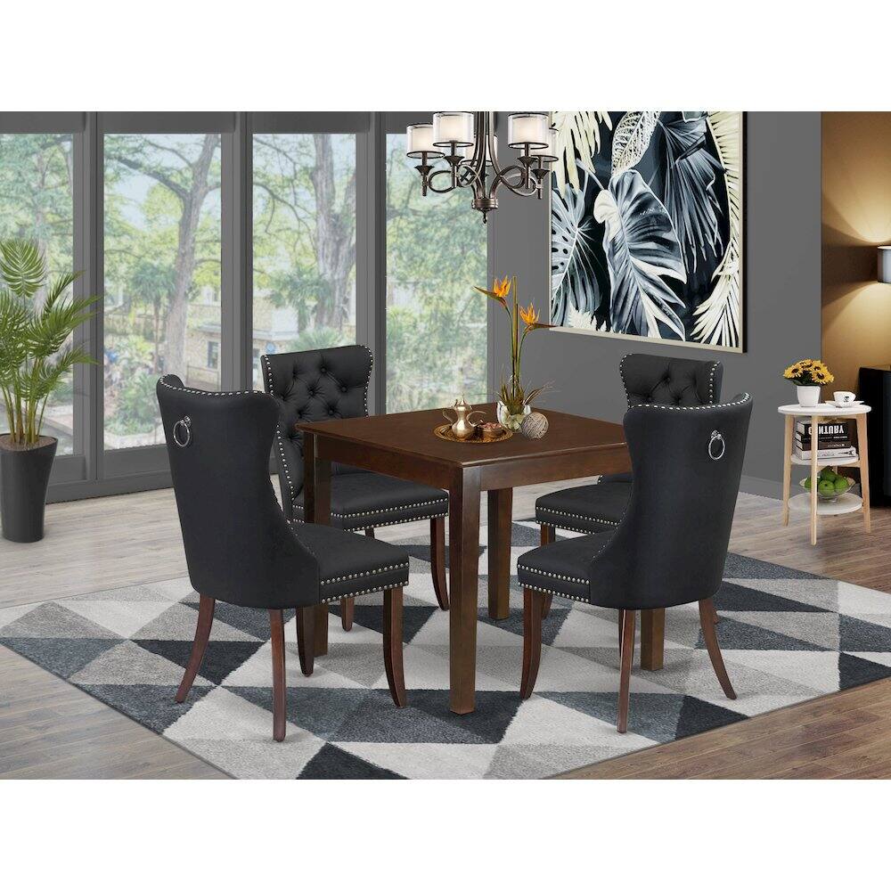 Alt View 7. East West Furniture - 5 Piece Dinette Set for Small Spaces - Mahogany.