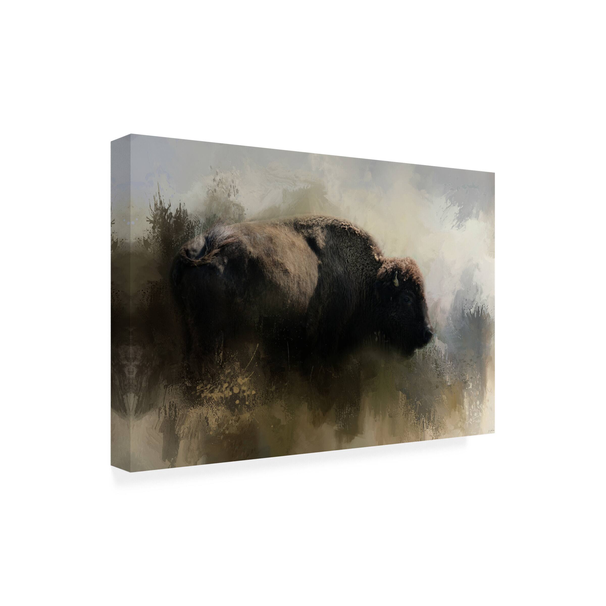 Trademark Fine Art - Jai Johnson 'Abstract American Bison' Canvas Art - Multicolor