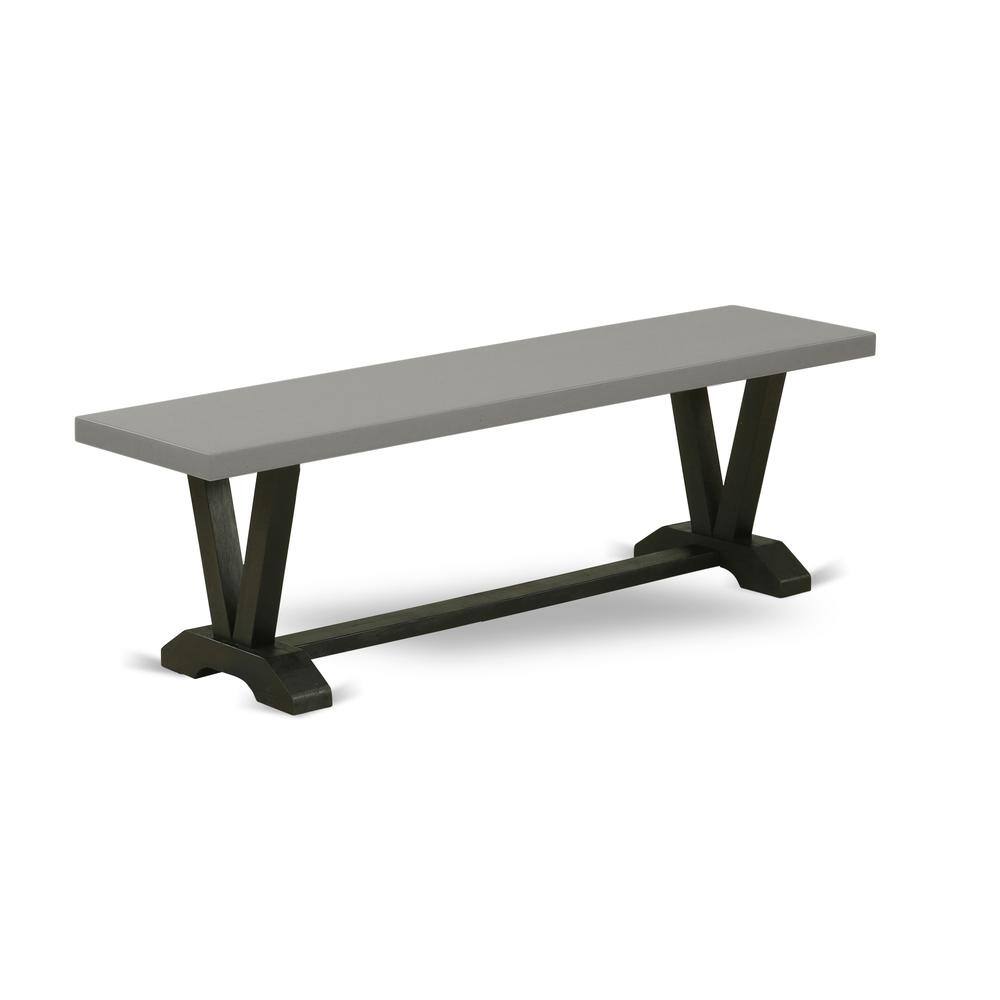 Angle. East West Furniture - East West Furniture V-Style Modern Kitchen Bench with Wood Seat - Brown.