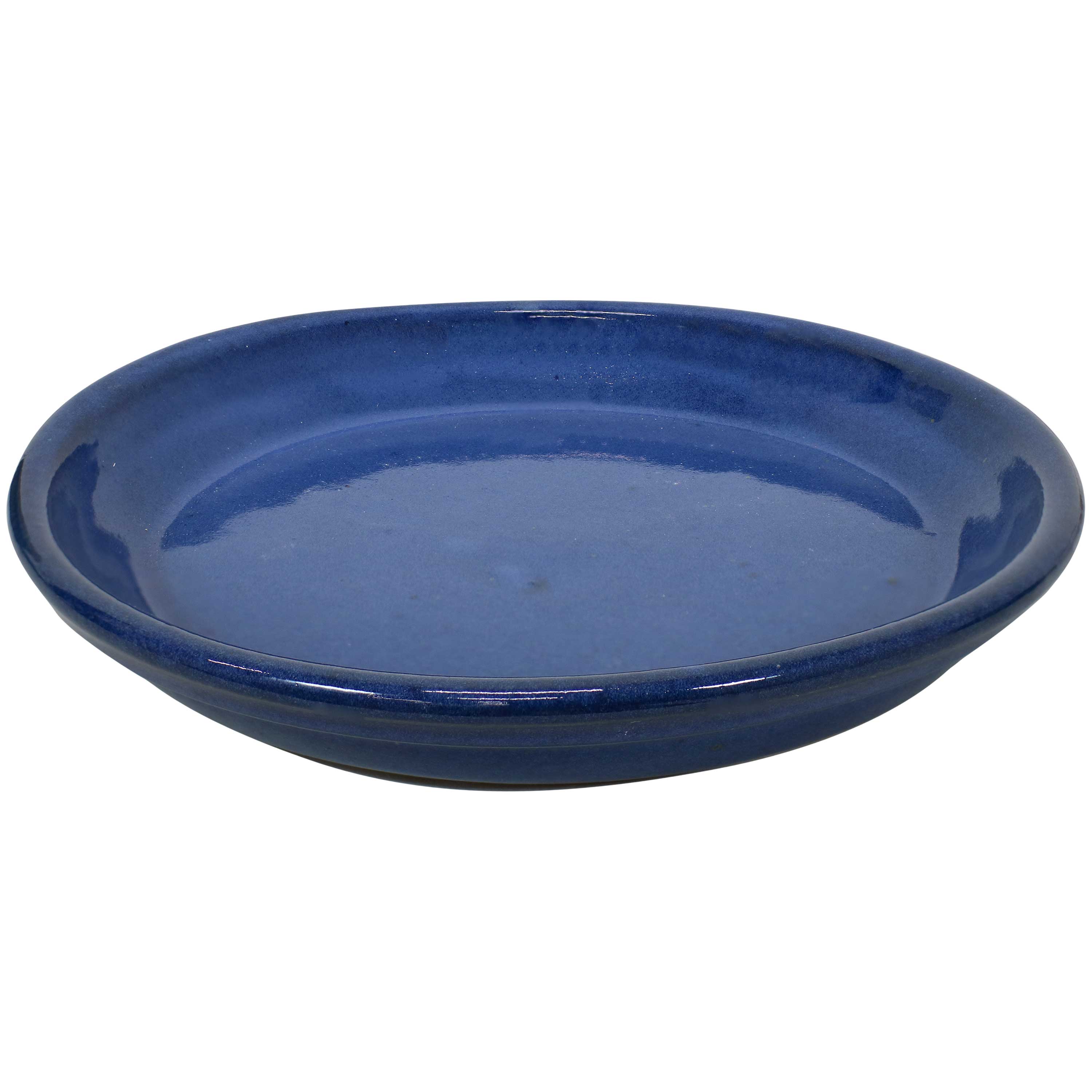Alt View 9. Sunnydaze - 9 in Glazed Ceramic Flower Pot/Plant Saucer - Set of 4 - Imperial Blue.