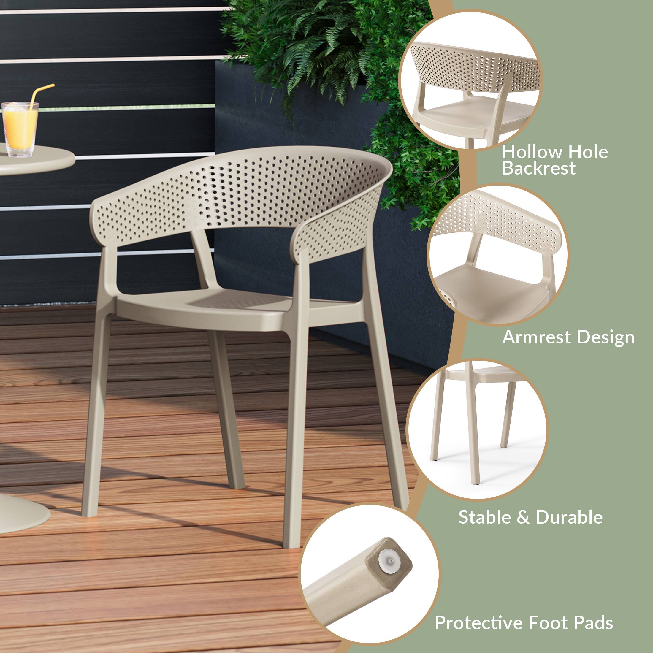 Hollow Hole Backrest  
Armrest Design  
Stable & Durable  
Protective Foot Pads