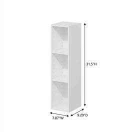 FurniFact - Wooden bookcase with compact design for versatile storage - White