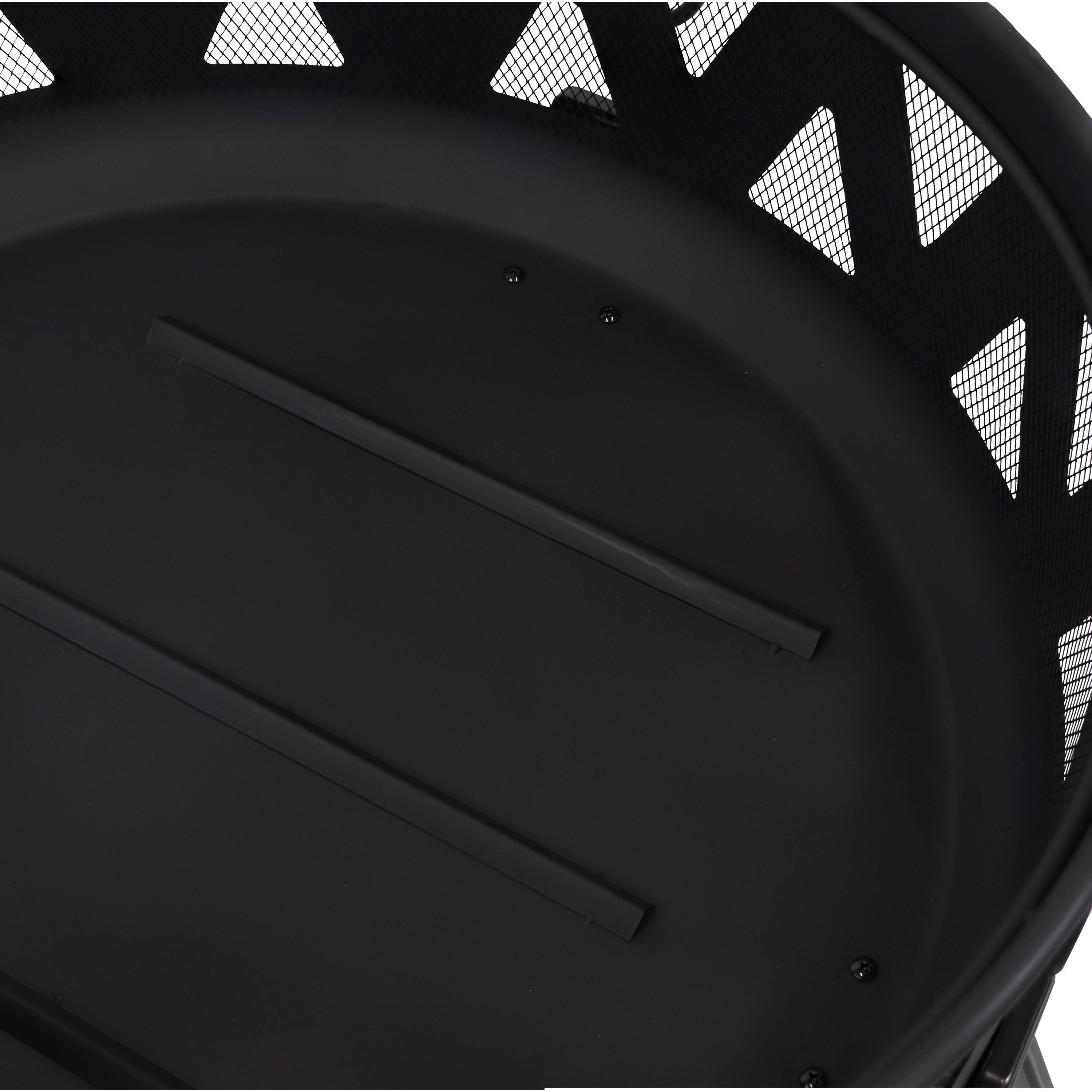 Alt View 6. Sunnydaze - 34 in Nordic-Inspired Steel Fire Pit with Spark Screen and Poker - Black.