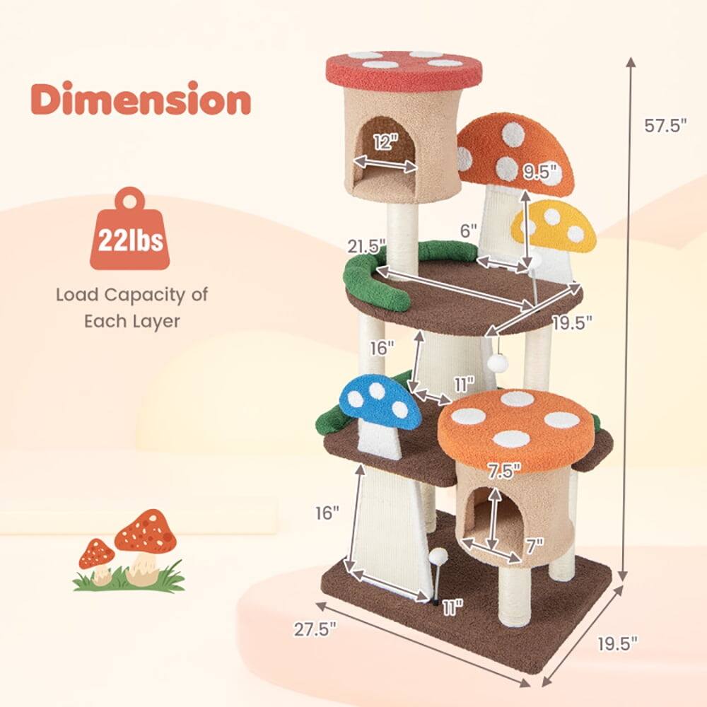 Dimension: 12" x 9.5" x 57.5"  
Weight: 22lbs  
Load Capacity of Each Layer: 16" x 19.5" x 11" x 7.5" x 16" x 7" x 27.5" x 11" x 19.5"