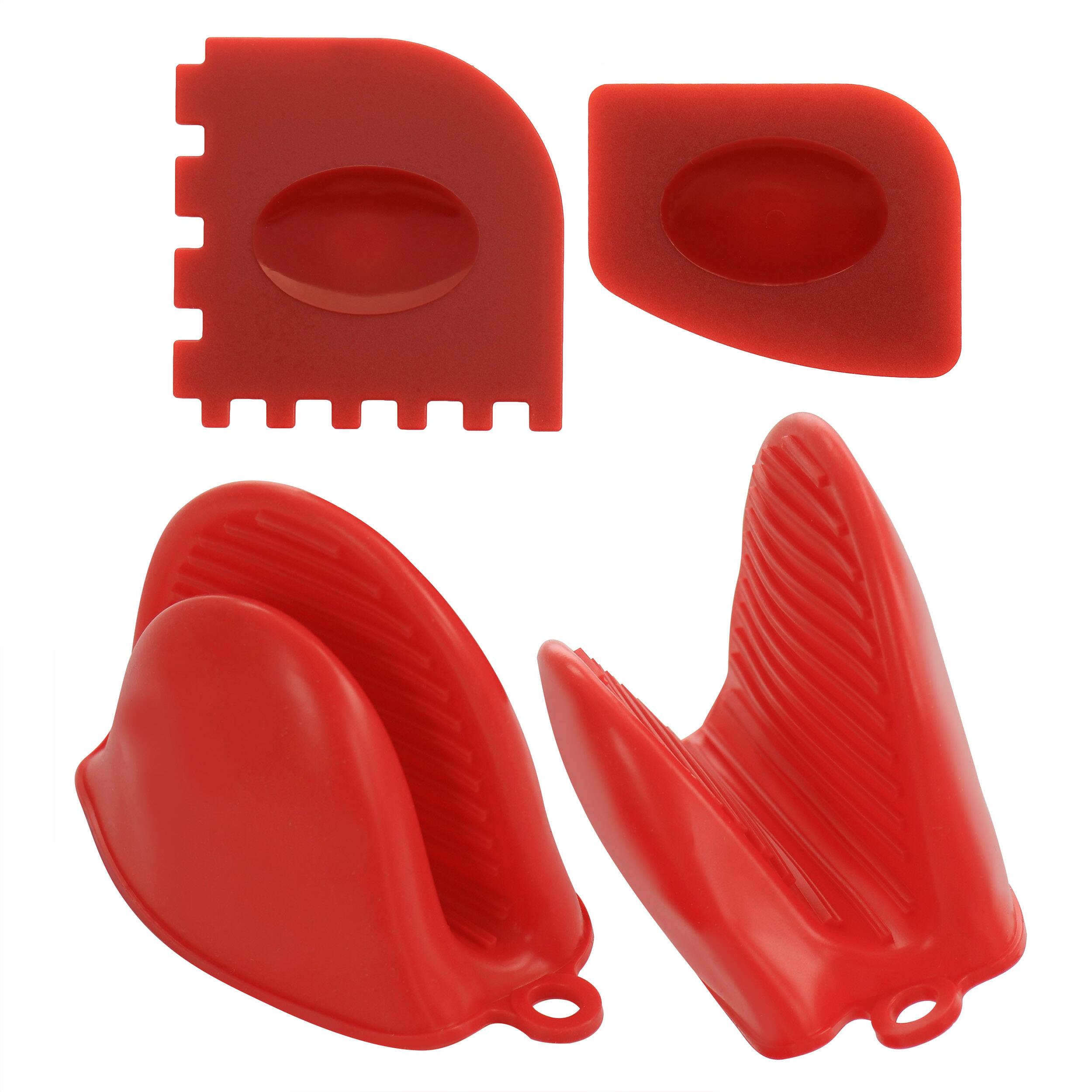 Alt View 5. MegaChef - MegaChef 12 Piece Round PreSeasoned Cast Iron Cookware Set - Black and Red.