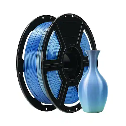 Front. Flashforge - PLA Silk Filament Silver and Blue - Silver and Blue.