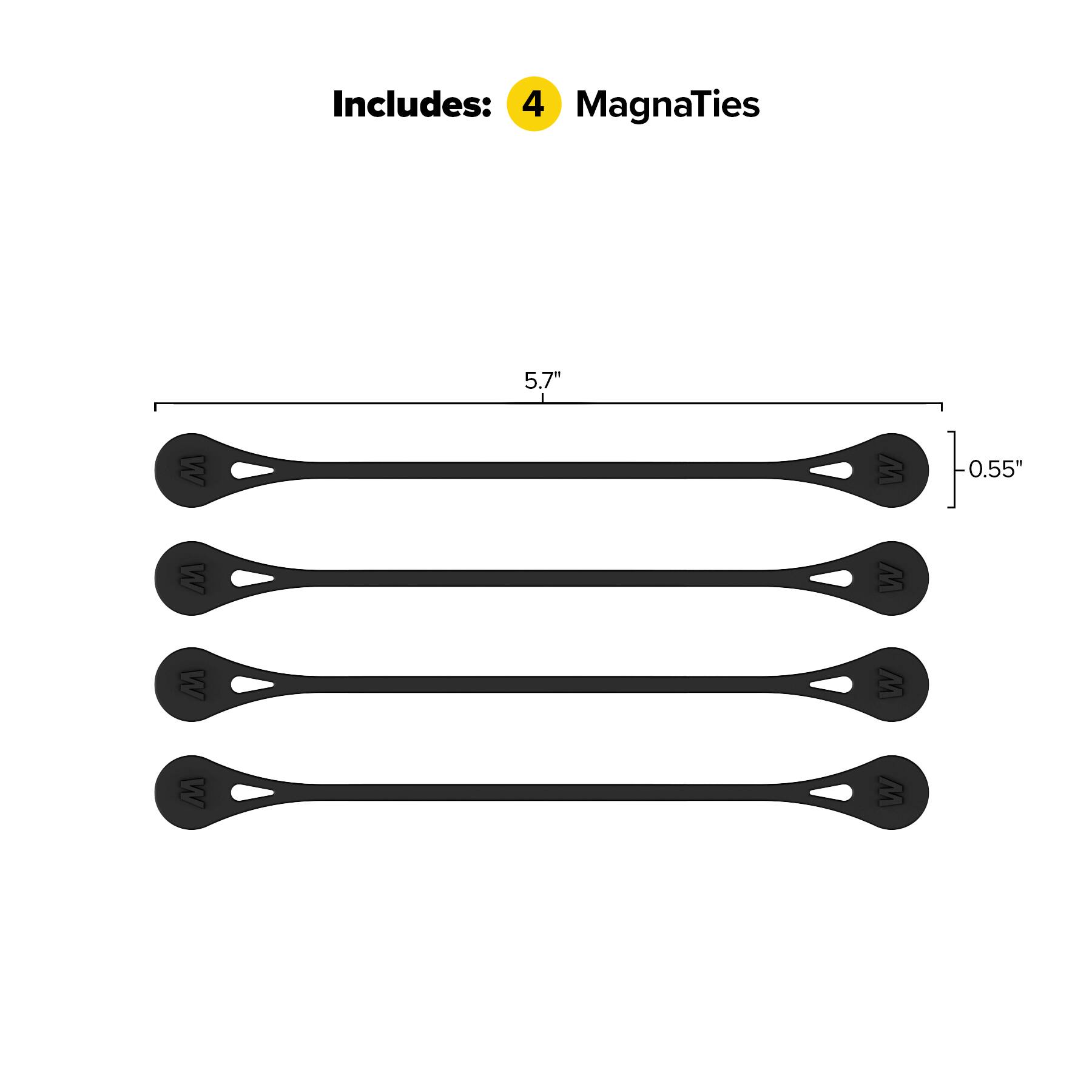 Includes: 4 MagnaTies  
5.7" W x 0.55" W