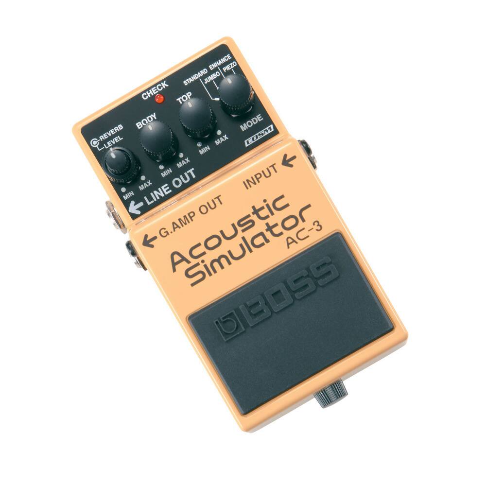 ENHANCE PIEZO STANDARD JUMBO 1 CHECK TOP BODY MODE REVERB MAX L LUSM LLEVEL MIN MAX F MIN INPUT MAX OUT MIN LINE OUT G.AMP Acoustic AC-3 UBOSS