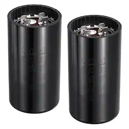 Unique Bargains - 2pcs CD60 Motor Run Capacitor, 720-864uF MFD AC125V, 50-60Hz, for Electric Motor, 46x86mm - Black