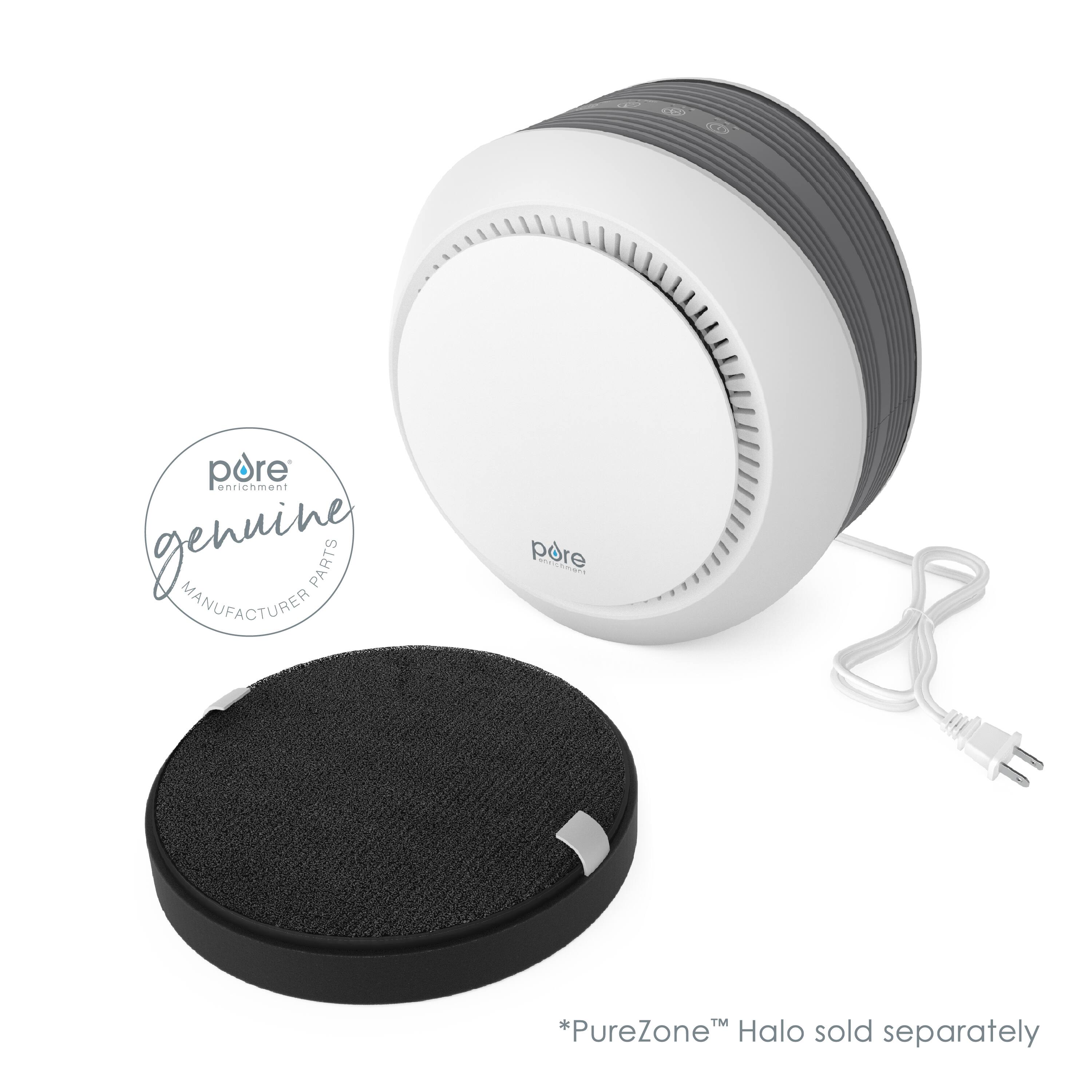 Alt View 14. Pure Enrichment - 2-in-1 True HEPA Replacement Filter for the PureZone Halo Air Purifier (PEAIRDSK) - Grey.